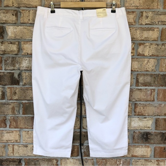 Sonoma Life + Style Cotton Blend Mid Rise Capri Stretch White Pants 12 - Picture 4 of 10